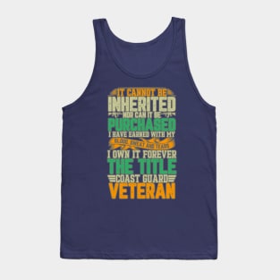 Title earned - Coast Guard Veteran Tank Top